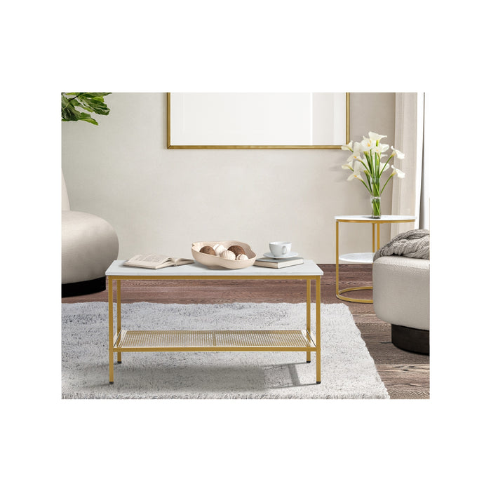 Nesting Coffee Table Set Of 2 Side End Tables Detachable Faux Marble