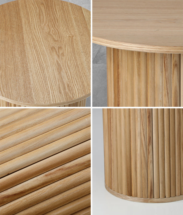 Coffee Table Side End Tables Sofa Desk Bedside Round Wood Natural