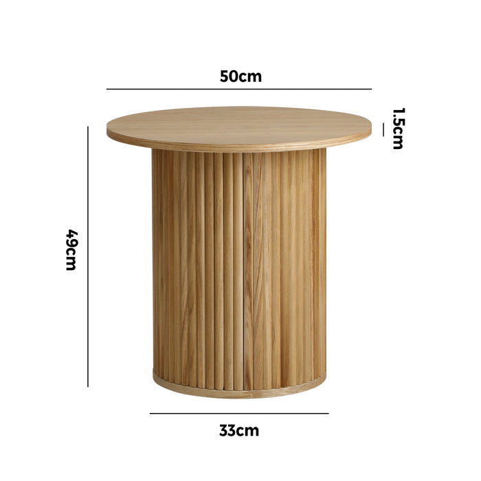 Coffee Table Side End Tables Sofa Desk Bedside Round Wood Natural