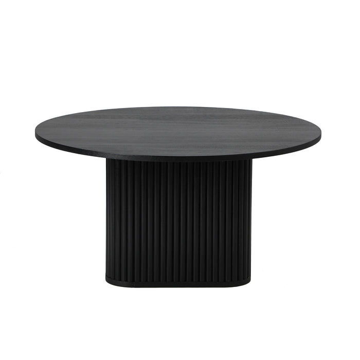Coffee Table Side End Tables Sofa Desk Round Wooden Furniture Black