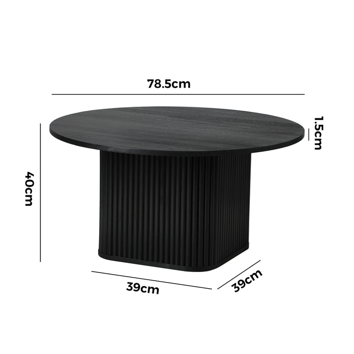 Coffee Table Side End Tables Sofa Desk Round Wooden Furniture Black