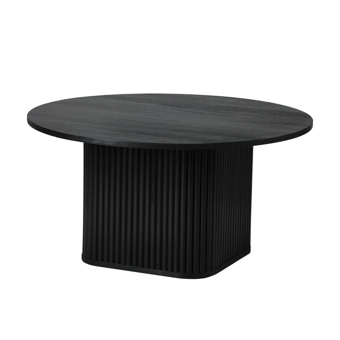 Coffee Table Side End Tables Sofa Desk Round Wooden Furniture Black