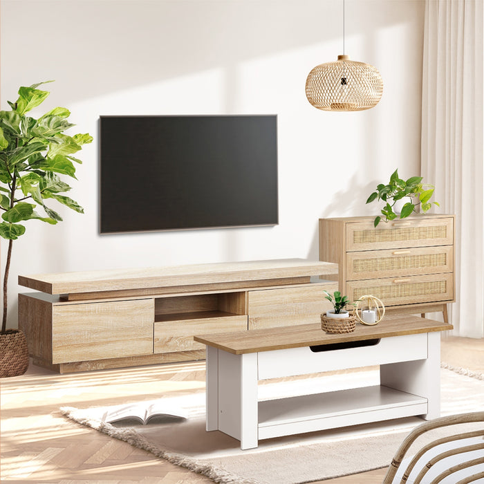 Coffee Table Lift Up Top Modern Table Hidden Book Storage Shelf Display