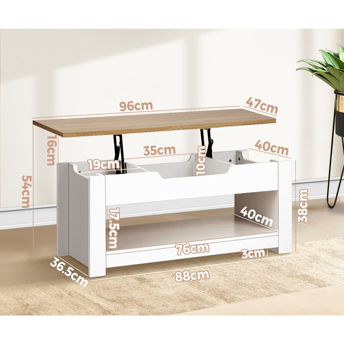 Coffee Table Lift Up Top Modern Tables Hidden Storage Shelf Display