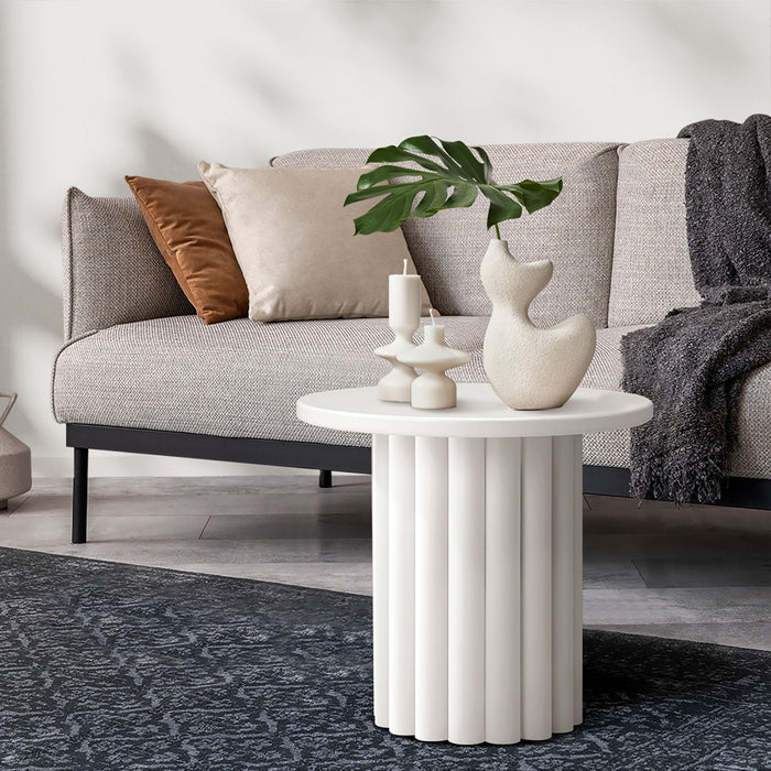 Coffee Table Side End Tables Sofa Desk Bedside Nightstand Round White