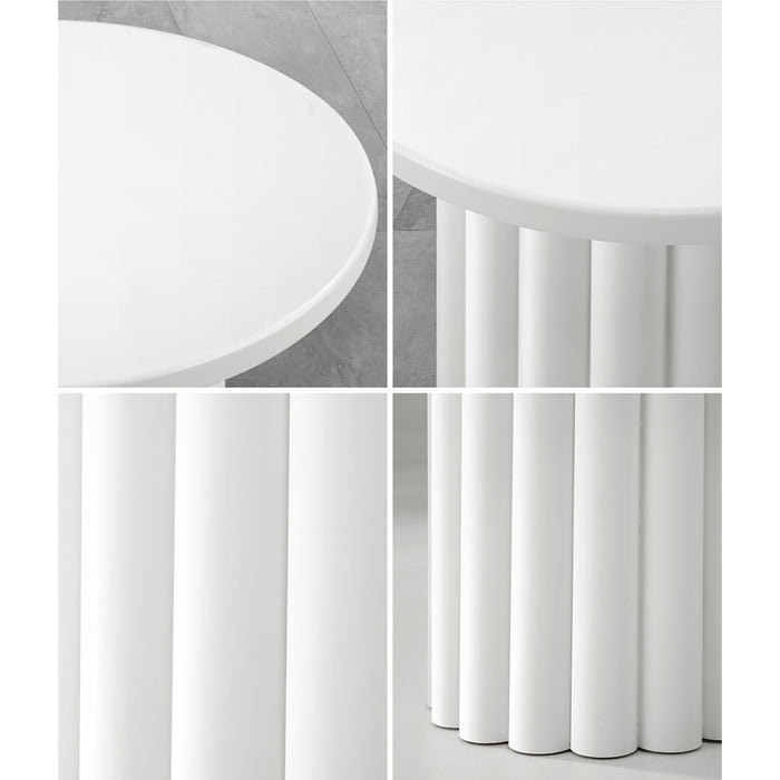 Coffee Table Side End Tables Sofa Desk Bedside Nightstand Round White