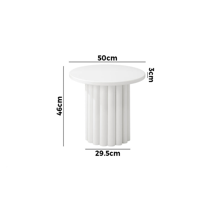 Coffee Table Side End Tables Sofa Desk Bedside Nightstand Round White