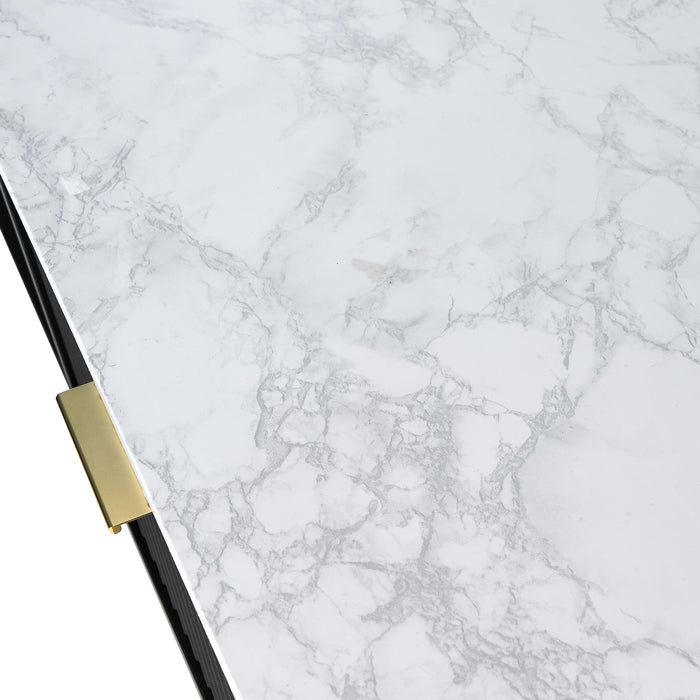 Coffee Table 1 Drawer Sofa End Table Storage Shelf Black And White