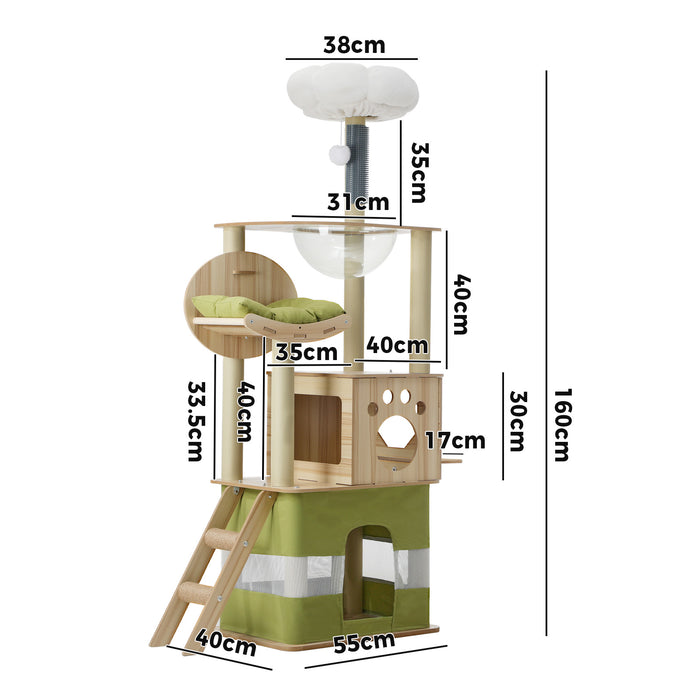 Cat Tree Tower Scratching Post Scratcher 160Cm Condo House Bed Furniture
