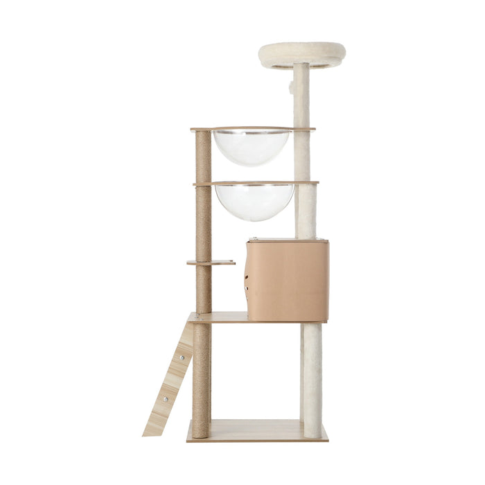 Cat Tree Tower Scratching Post Wood Scratcher Condo Detachable House