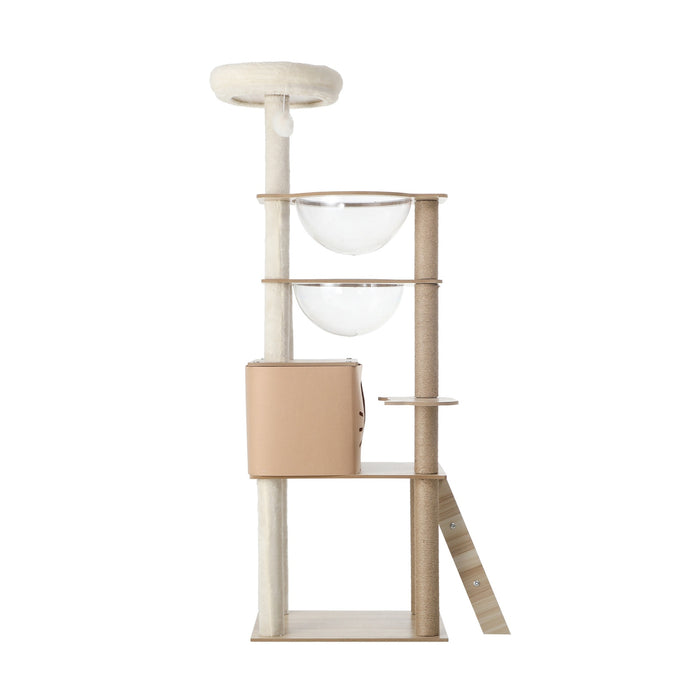 Cat Tree Tower Scratching Post Wood Scratcher Condo Detachable House