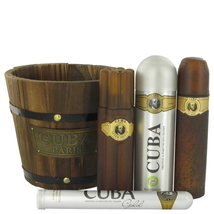 Cuba Gold Gift Set by Fragluxe for Men - 3.4 Oz + 1.17