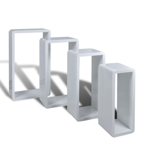 Cuboid Shelf Set of 4 White Xabtap