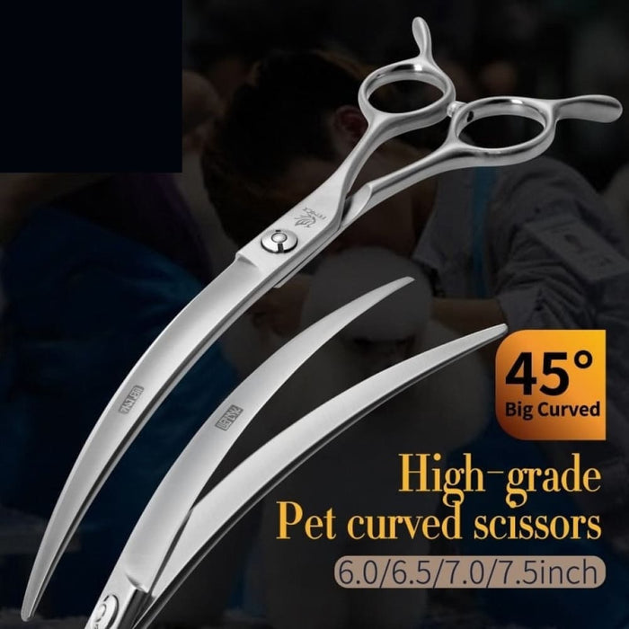Big Curved Scissors 45° 6 6.5 7 7.5inch Pet Dog Grooming