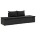 Sun Bed with Cushions Poly Rattan Black Alxxa
