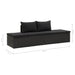 Sun Bed with Cushions Poly Rattan Black Alxxa