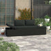 Sun Bed with Cushions Poly Rattan Black Alxxa
