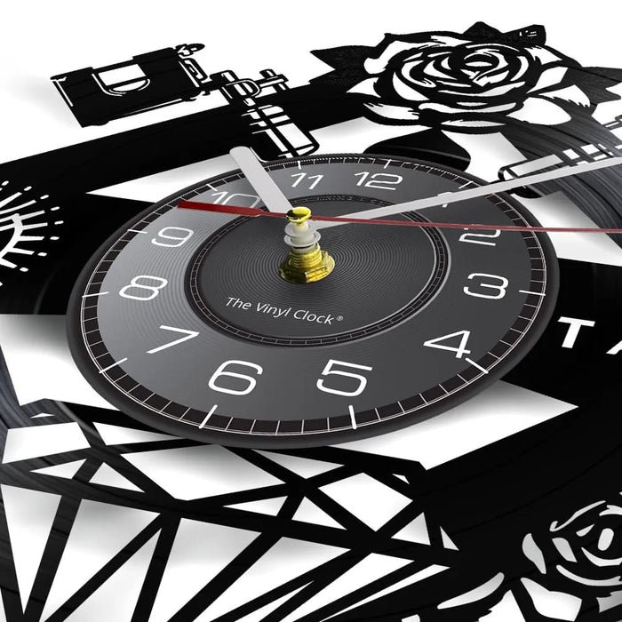 Custom Tattoo Studio Vinyl Record Wall Clock