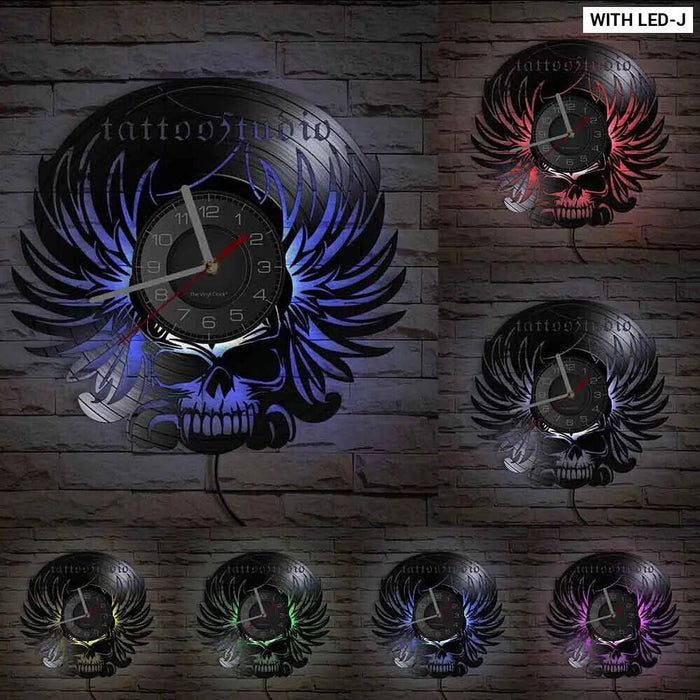 Custom Tattoo Studio Vinyl Record Wall Clock