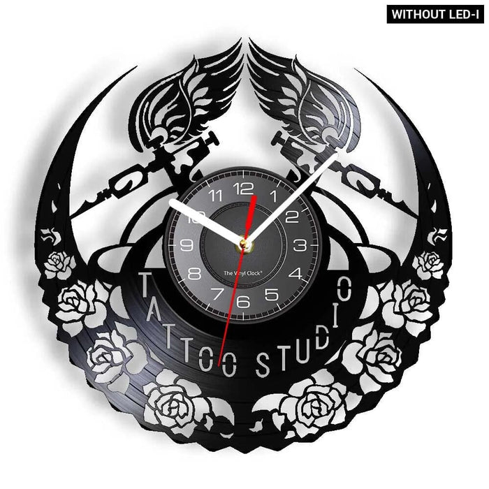 Custom Tattoo Studio Vinyl Record Wall Clock