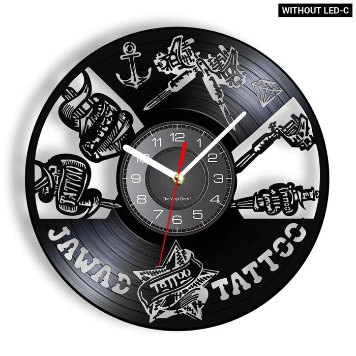 Custom Tattoo Studio Vinyl Record Wall Clock