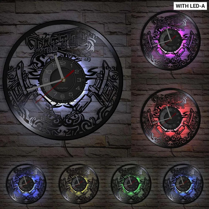 Custom Tattoo Studio Vinyl Record Wall Clock
