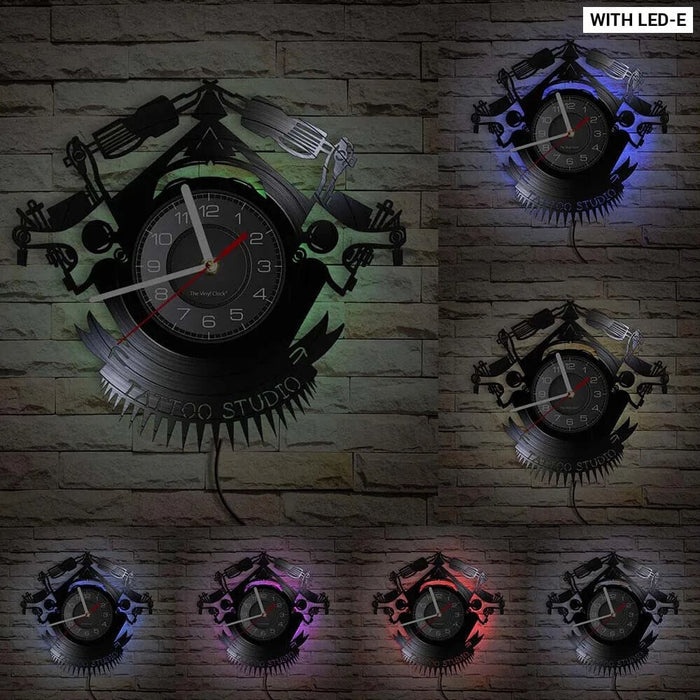 Custom Tattoo Studio Vinyl Record Wall Clock