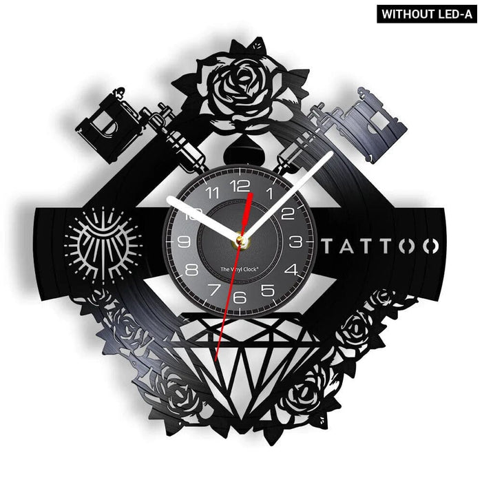 Custom Tattoo Studio Vinyl Record Wall Clock