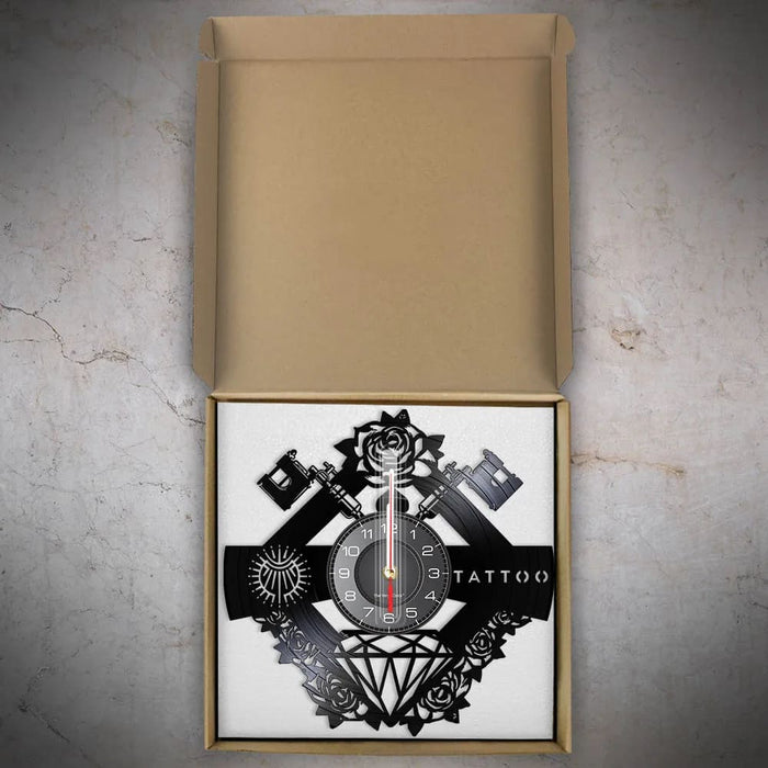 Custom Tattoo Studio Vinyl Record Wall Clock