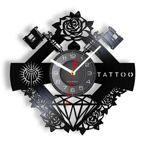 Custom Tattoo Studio Vinyl Record Wall Clock