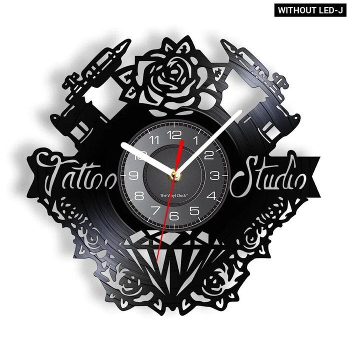 Custom Tattoo Studio Vinyl Record Wall Clock