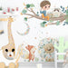 Cute Cartoon Animals & Boy On The Tree Wallpaper For Kids