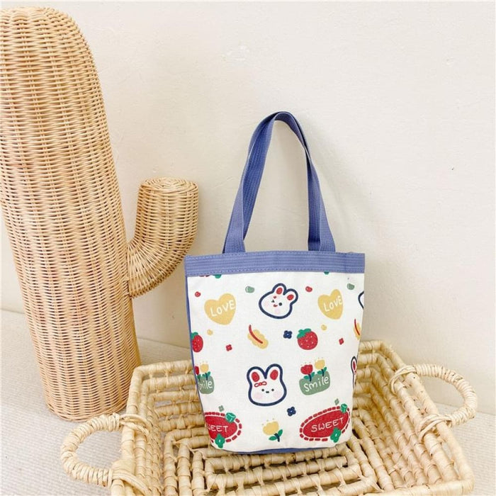 Cute Cartoon Canvas Graffiti Bento Bag Parent Child Handbag