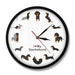 Cute Doxie Cartoon Style Dachshund Wall Clock Dog Breed
