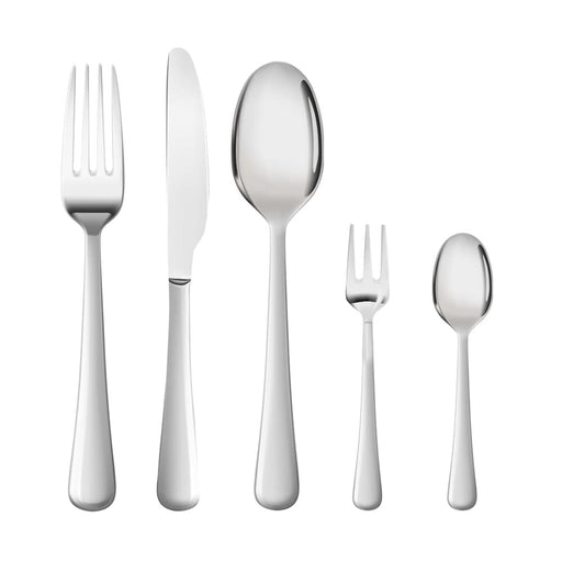 Cutlery Set Knife Fork Spoon Tableware Glossy Silver