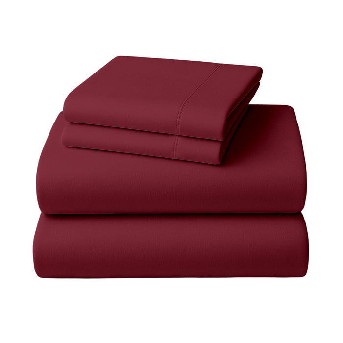 1000 Thread Count Cotton Rich King Bed Sheets 4-Piece Set In Burgundy