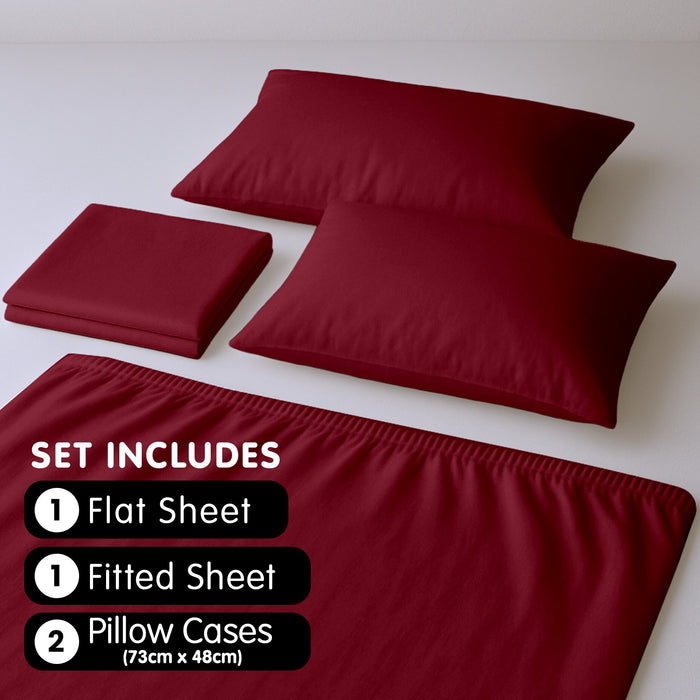 1000 Thread Count Cotton Rich King Bed Sheets 4-Piece Set In Burgundy