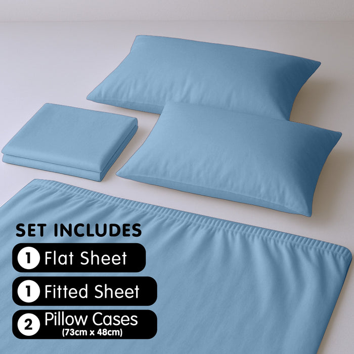 1000 Thread Count Cotton Rich King Bed Sheets 4-Piece Set In Blue