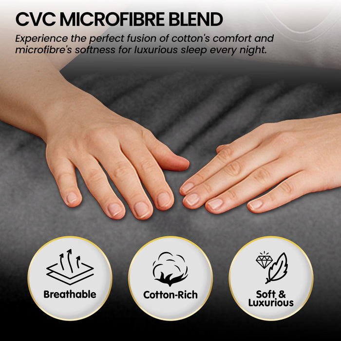 1000 Thread Count Cotton Rich King Bed Sheets 4-Piece Set In Charcoal