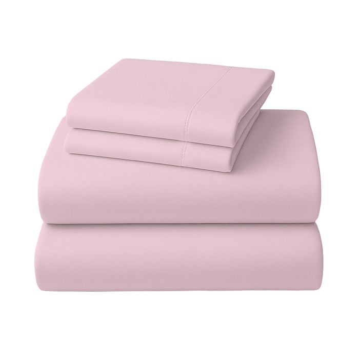 1000 Thread Count Cotton Rich King Bed Sheets 4-Piece Set In Pink