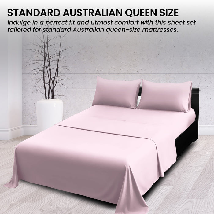 1000 Thread Count Cotton Rich King Bed Sheets 4-Piece Set In Pink
