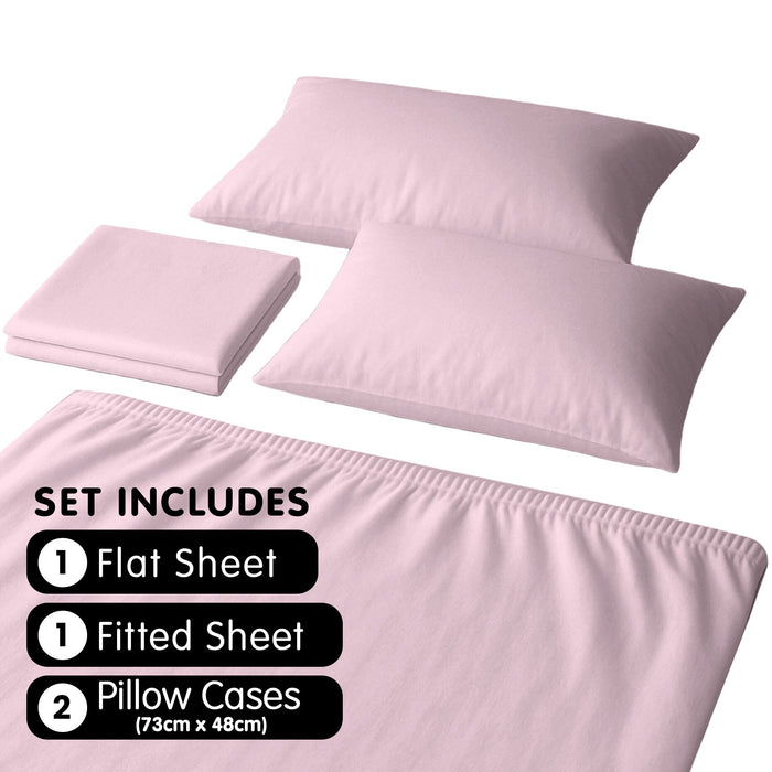 1000 Thread Count Cotton Rich King Bed Sheets 4-Piece Set In Pink