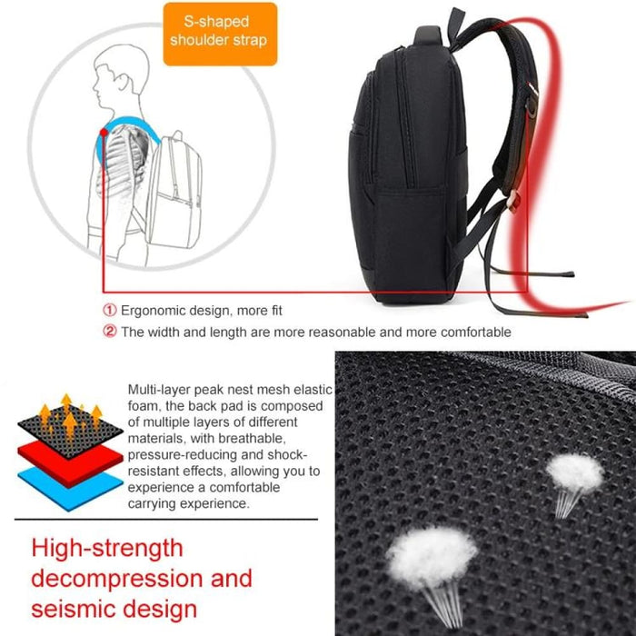 Cxs 610 Multifunctional Oxford Cloth Laptop Bag Backpack