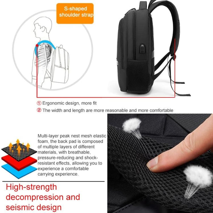 Cxs 621 Multifunctional Oxford Laptop Bag Backpack