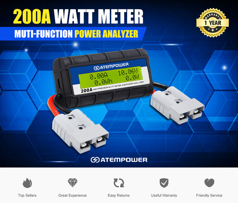 200Amp 12V Digital Volt Watt Meter