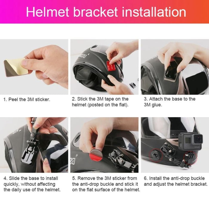 Cycling Helmet Adhesive Multi Joint Arm Fixed Mount Set