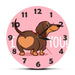 Dachshund Puppy Dog Pink Wall Clock Funny i Love you Heart