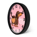 Dachshund Puppy Dog Pink Wall Clock Funny i Love you Heart