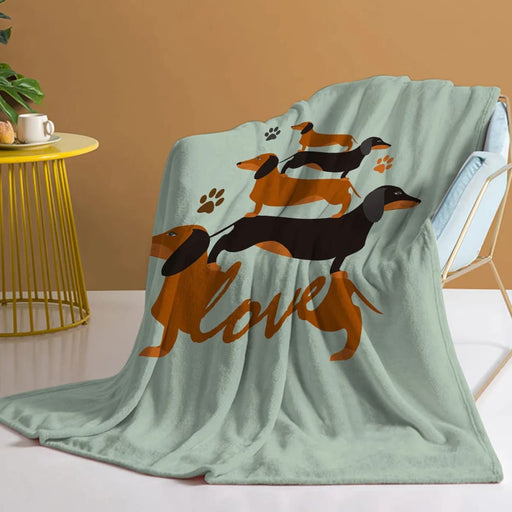 Dachshund Throw Blanket Soft Plush Fleece For Sofa Couch