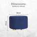 Dark Blue Fabric Ottoman Round Wooden Leg Foot Stool